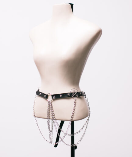 [M/G/GG] Cinto de courino com correntes e pentagramas