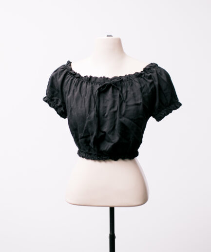 [P/M] Cropped ciganinha de viscolinho