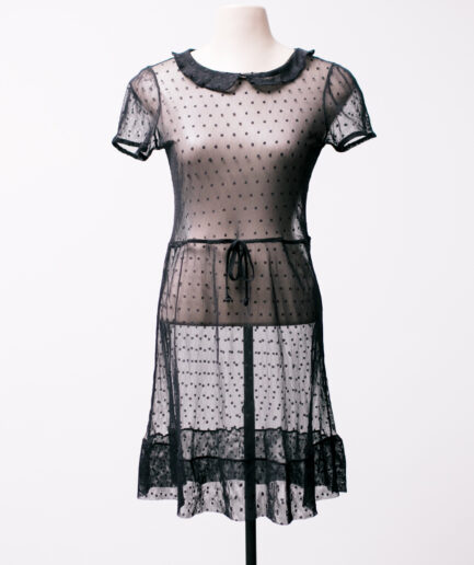 [PP/P] Vestido de tule poá com golinha Mari Filó