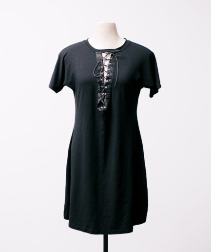 [P/M] Vestido de malha com amarração