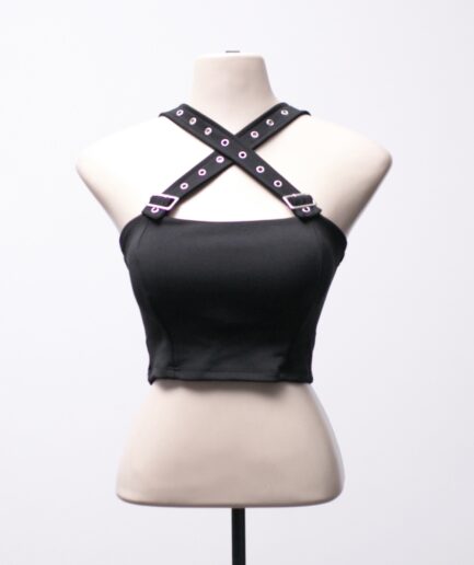 [P] Cropped com alças de fivela