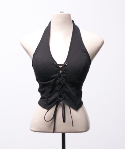 [P/M] Cropped com amarração e pontas frente única