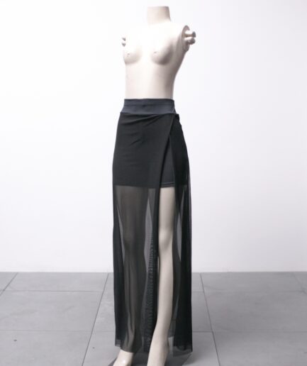 [P/M] Shorts saia longo de tule com fenda