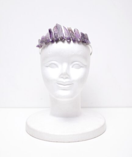Coroa/tiara de pedra natural ametista