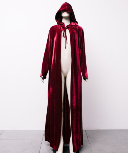 [tamanho único] capa de veludo longa vermelha