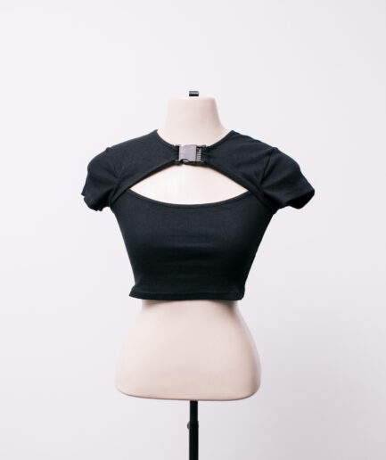 [PP] Cropped canelado com fivela