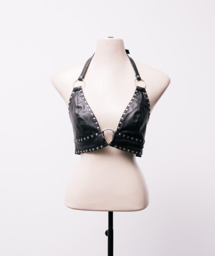 [PP/P] Cropped de courino com argola damned in black