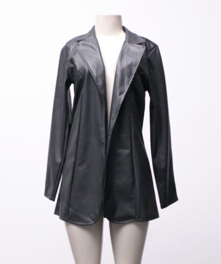 [P/M] Jaqueta alongada de courino