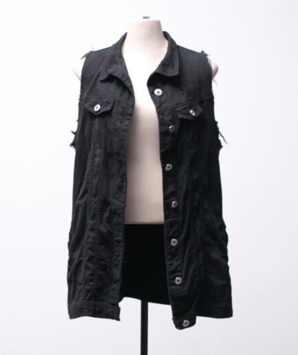 [M/G] Colete/camisa jeans preta destroyed Planet Girls