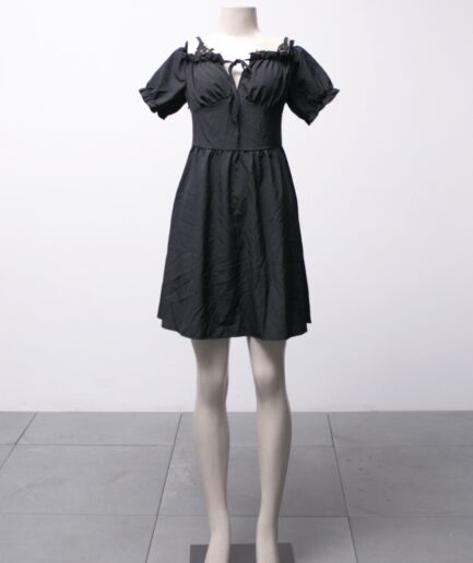 [P/M] Vestido com maguinhas bufantes Romwe