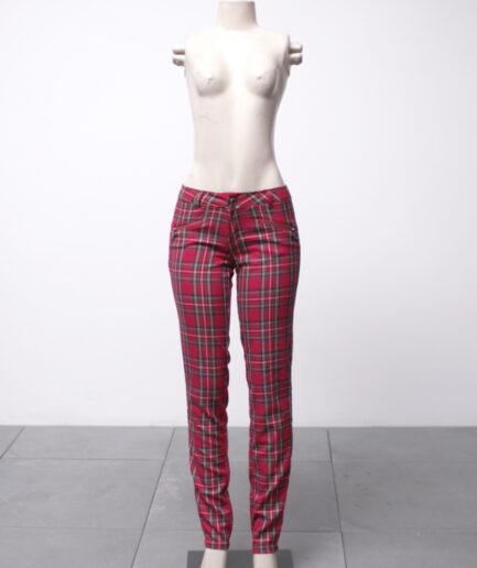 [P/M] Calça xadrez com bolsos falsos Aquamar