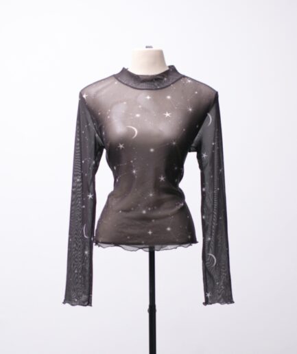 [M/G] Blusa manga longa de tule com lua e estrelas Youcom