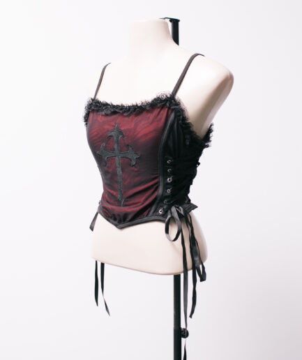 [M] cropped com amarração lateral e crucifixo Romwe