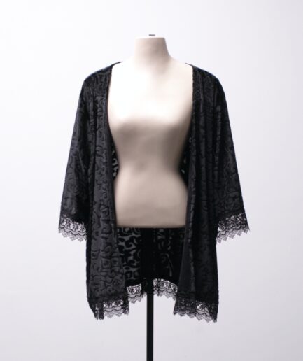 [M/G/GG] kimono com flocado de veludo Reversa