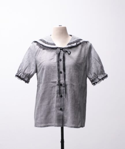 [M/G] camisa xadrez com detalhe de renda