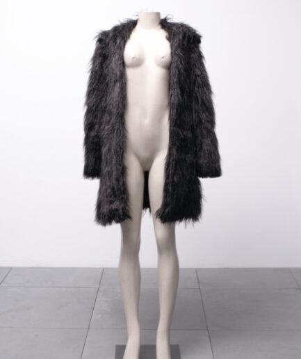 [P/M] Casaco alongado de pelinhos com bolsos