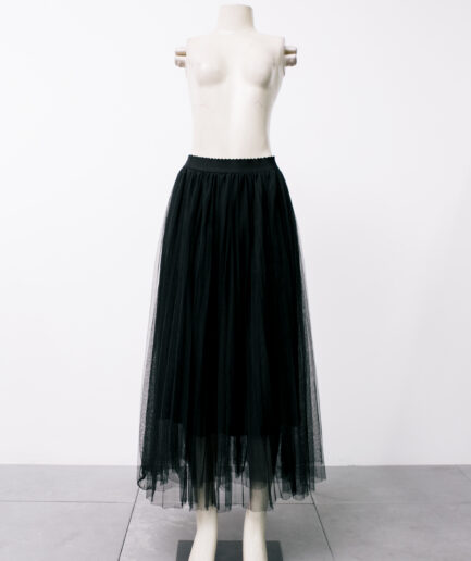 [G] saia de tule plissada longa Shein