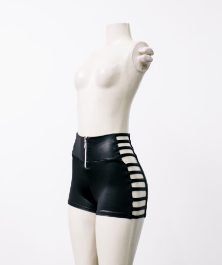 [PP/P] shorts de cirrê com recortes laterais