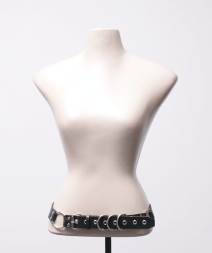 Cinto de courino com argolas e rebites Dark Sabbath