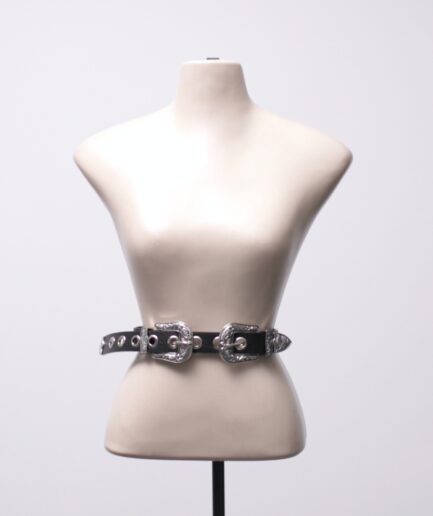 [P/M/G] Cinto de courino com ilhóses grandes e fivelas