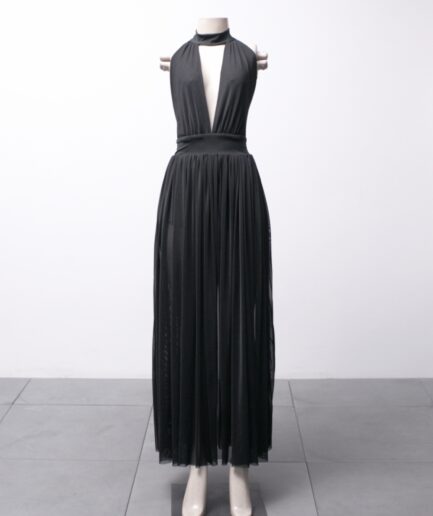 [P/M] Vestido longo de tule frente única Spookies